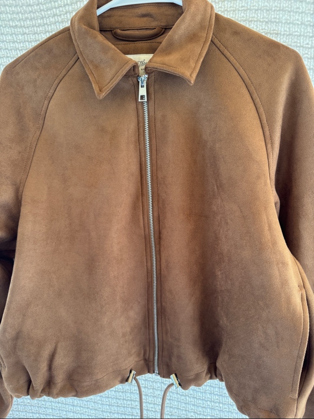 Universal Thread Brown Suede Bomber Jacket - Picture 2 of 7